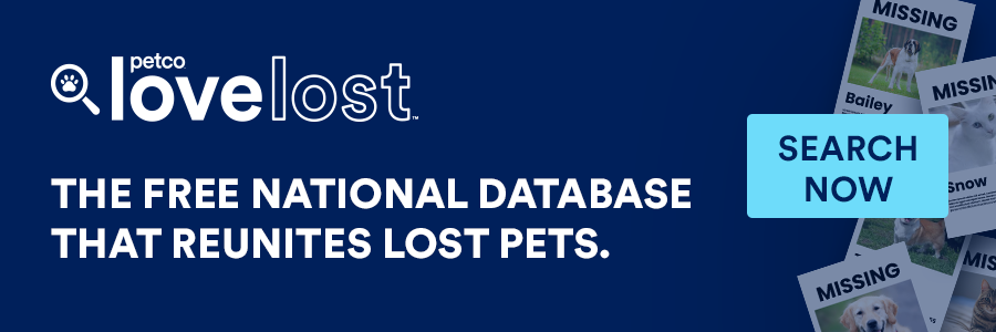 Petco LoveLost national database that reunites lost pets